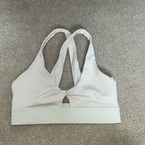Powder, blue Fabletics medium support sports bra